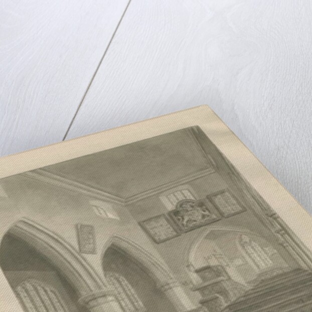 Interior of Cannock Church: sepia drawing, 1841 by John Buckler