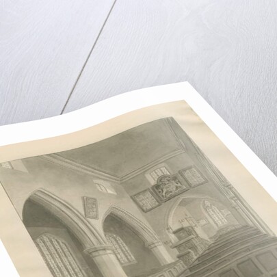 Interior of Cannock Church: sepia drawing, 1841 by John Buckler