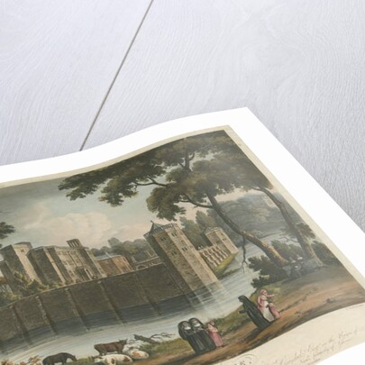 Caverswall Castle: coloured aquatint engraving, 1 Feb 1817 by Thomas Sutherland