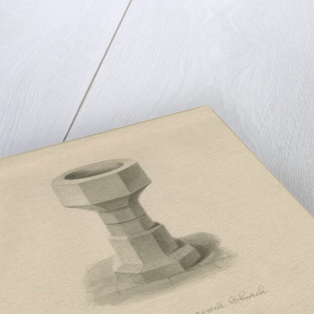Font in Caverswall Church: sepia drawing, 1840 by John Buckler
