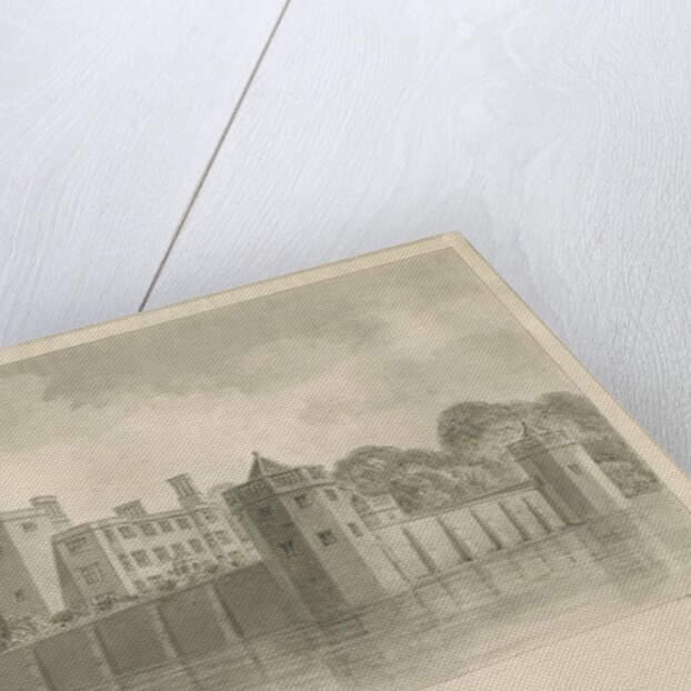 Caverswall Castle: sepia drawing, 1840 by John Buckler