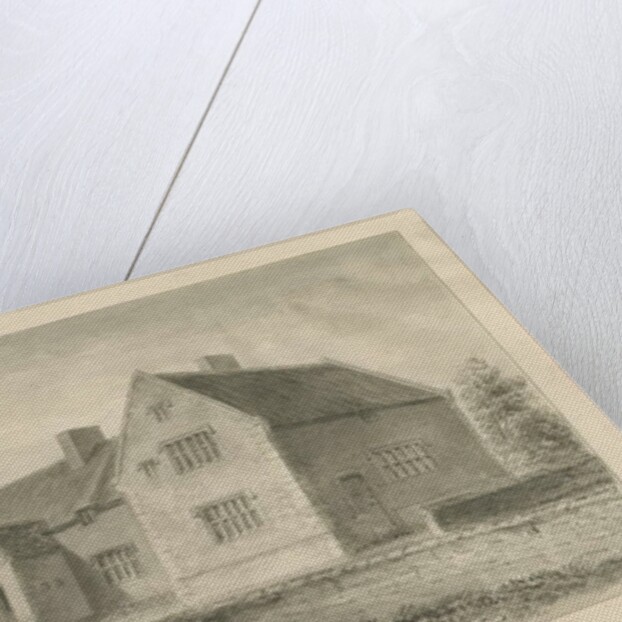 Caverswall Village - Old Houses: sepia drawing, 1840 by John Buckler