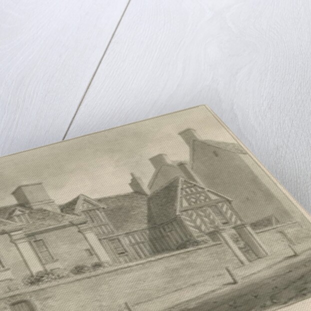 Tean Hall: sepia drawing, 1841 by John Chessell Buckler