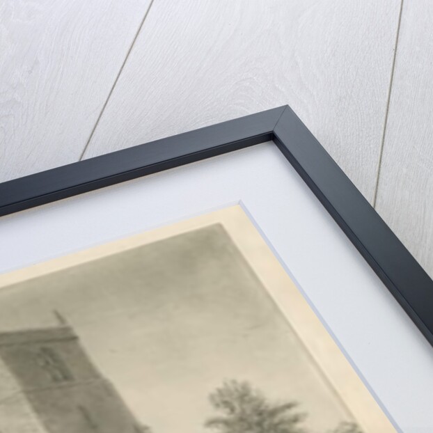 Checkley Church: sepia drawing, 1841 by John Chessell Buckler