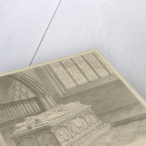 Clifton Campville Church - Vernon Monument: sepia drawing, 1838 by John Buckler