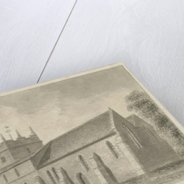 Colton Church: sepia drawing, 1842 by John Buckler