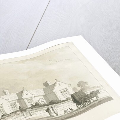 Colwich - 'Miss Sparrow's School' : sepia drawing, 1837 by Thomas Peploe Wood