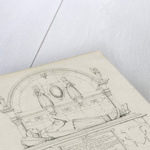 Colwich - Tomb of Robert Wolseley: pen and ink drawing, 1837 by Thomas Peploe Wood