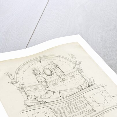 Colwich - Tomb of Robert Wolseley: pen and ink drawing, 1837 by Thomas Peploe Wood