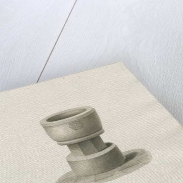 Font in Dilhorne Church: sepia drawing, 1847 by John Buckler