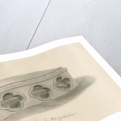 Ilam Church - Tomb of St. Bertram: sepia drawing, 1839 by John Buckler