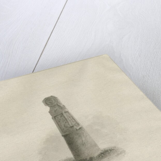 Ilam Church - Ancient Cross: sepia drawing, 1847 by John Buckler