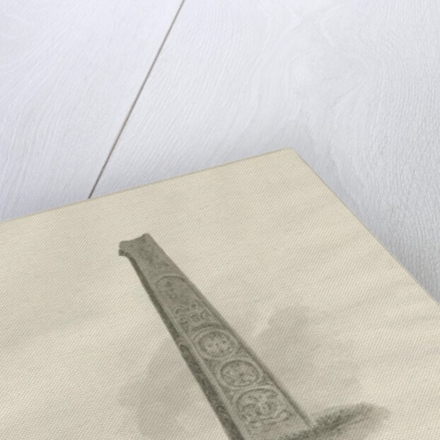 Ilam Church - Ancient Cross: sepia drawing, 1847 by John Buckler