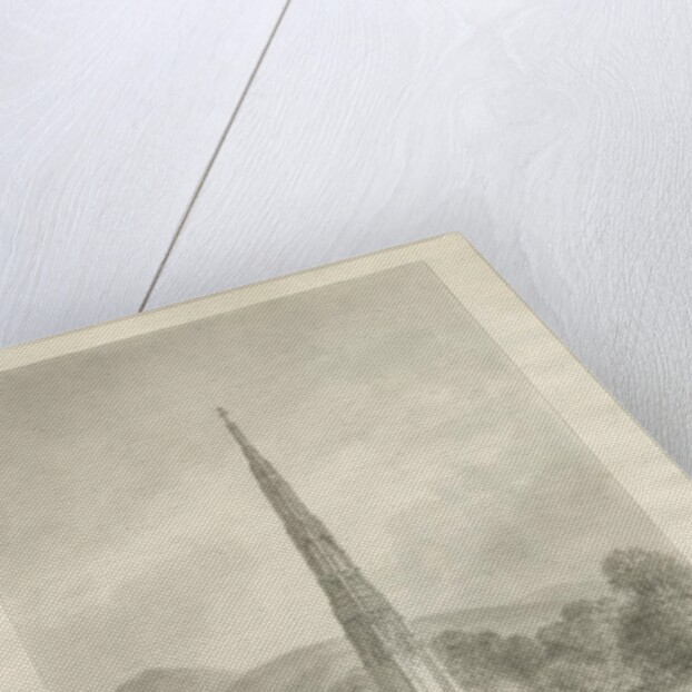 Ilam Village - Cross: sepia drawing, 1847 by John Buckler