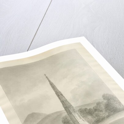 Ilam Village - Cross: sepia drawing, 1847 by John Buckler