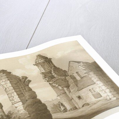 Dudley Priory: sepia wash drawing, 1827 by Robert Noyes