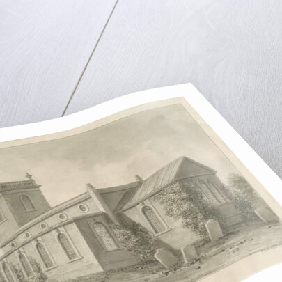 Ingestre Church: sepia drawing, 1841 by John Buckler