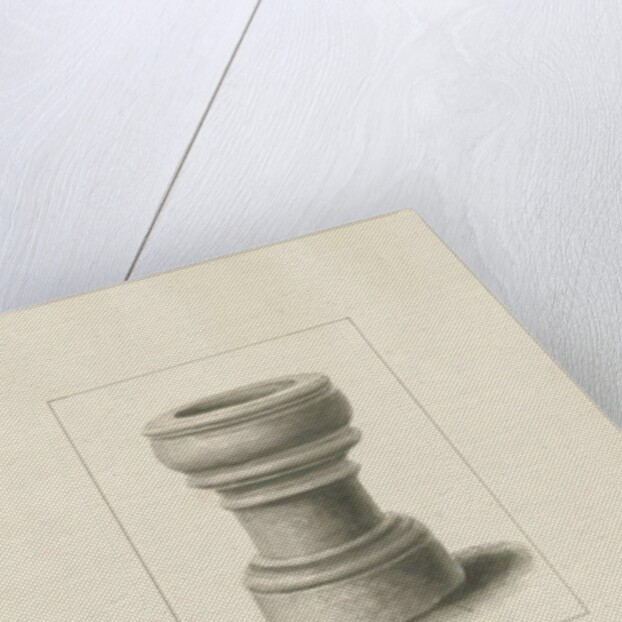 Font in Eccleshall Church: sepia drawing, 1837 by John Buckler