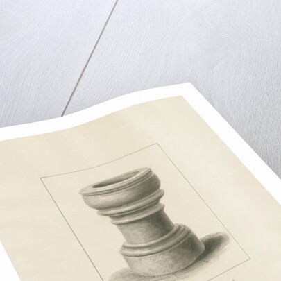 Font in Eccleshall Church: sepia drawing, 1837 by John Buckler