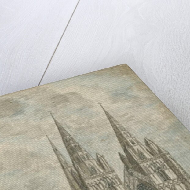 Lichfield Cathderal - West Front: water colour painting, nd [1762-1802] by Stebbing Shaw