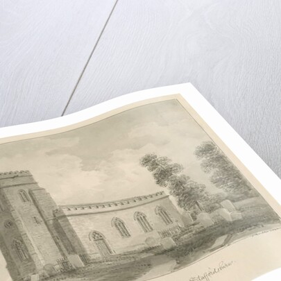 Keele Church: sepia drawing, 1840 by John Buckler