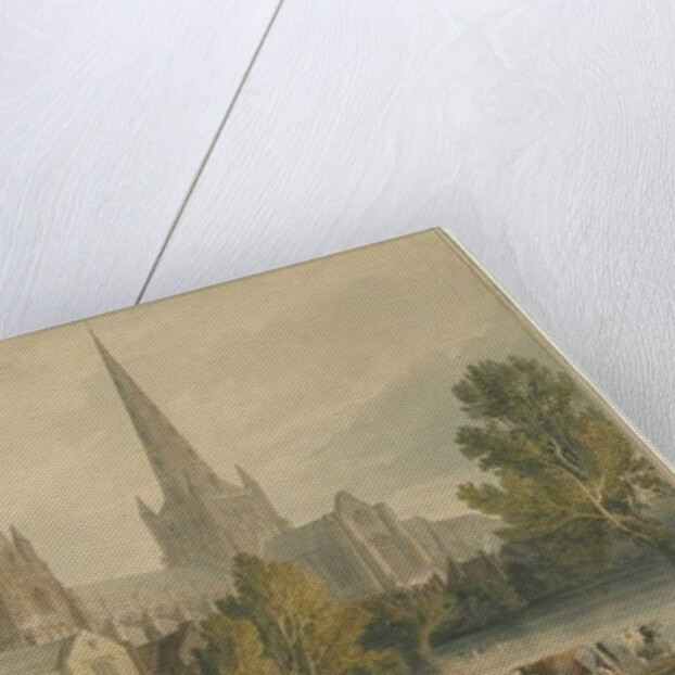 Lichfield Cathedral - South West View: water colour painting, 1813 by John Chessell Buckler