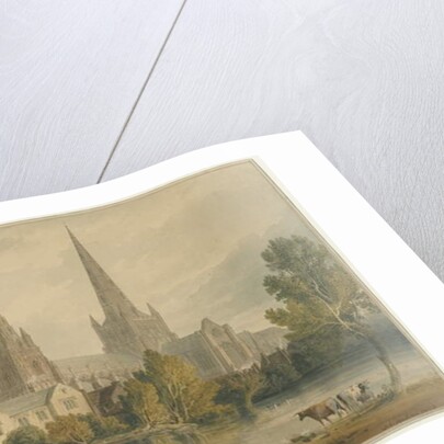 Lichfield Cathedral - South West View: water colour painting, 1813 by John Chessell Buckler