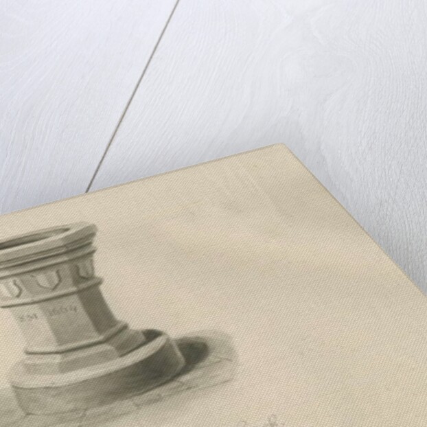 Font in Kings Bromley Church by John Buckler