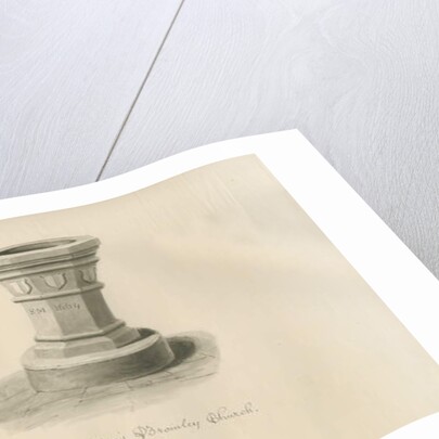 Font in Kings Bromley Church by John Buckler