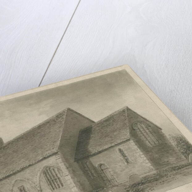 Kingstone Church: sepia drawing, 1839 by John Buckler