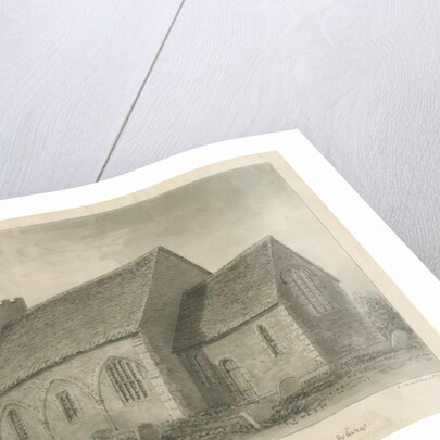 Kingstone Church: sepia drawing, 1839 by John Buckler