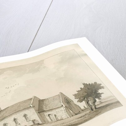Ellenhall Church: sepia drawing, 1838 by Thomas Peploe Wood