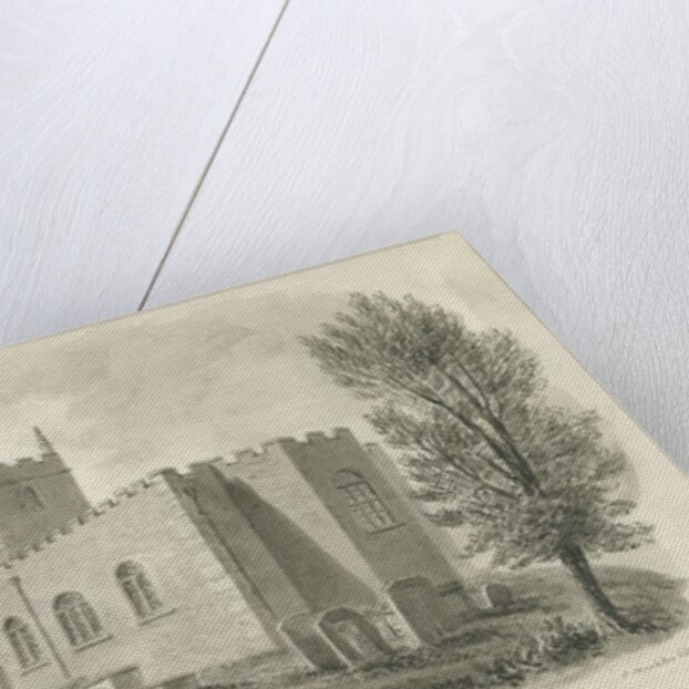 Endon Church: sepia drawing, 1844 by John Buckler