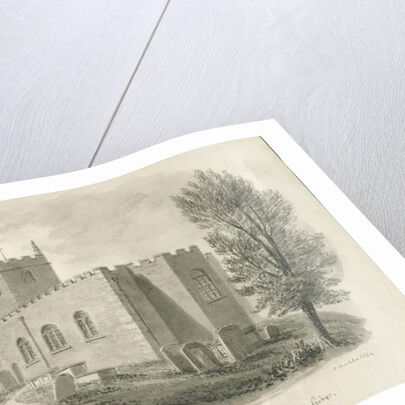 Endon Church: sepia drawing, 1844 by John Buckler