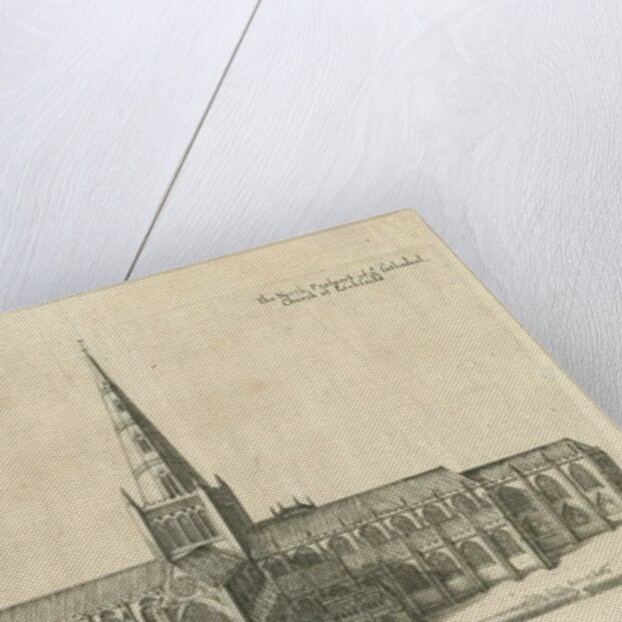 Lichfield Cathedral - South View: copper-plate engraving by William Dugdale