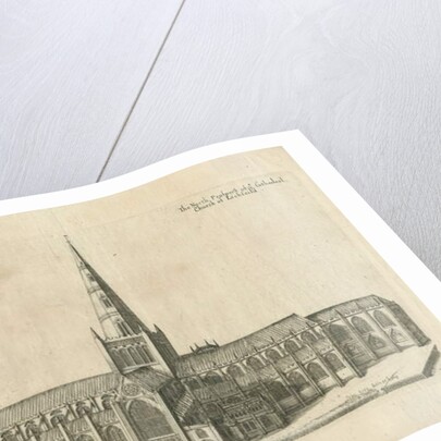 Lichfield Cathedral - South View: copper-plate engraving by William Dugdale