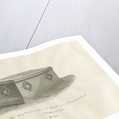 Kinver Church - 'The Grey Monument': sepia drawing, 1846 by John Buckler