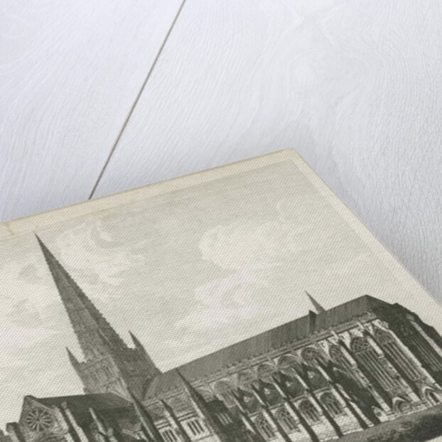 Lichfield Cathedral - South East View: engraving, nd [c 1823] by John Coney