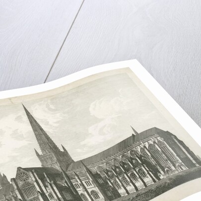 Lichfield Cathedral - South East View: engraving, nd [c 1823] by John Coney