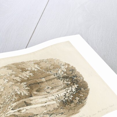Biddulph - Ancient Well in Knypersley Woods: sepia drawing, 1838 by Thomas Peploe Wood