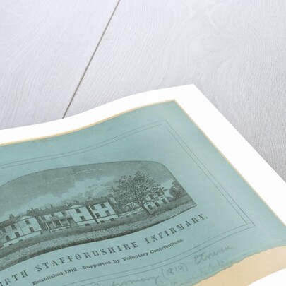 Etruria - 'North Staffordshire Infirmary': line engraving by School English