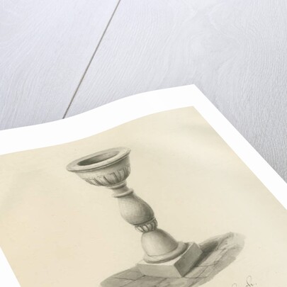 Font in Leek Church by John Buckler