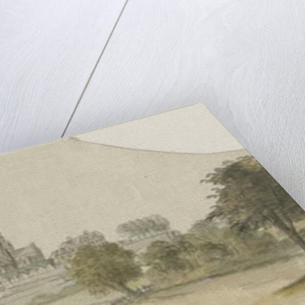 Lichfield Cathedral - East View: tinted pencil drawing by School English