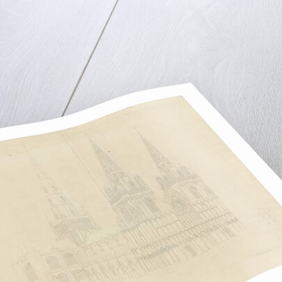 Lichfield Cathedral - North West View: etching, 1807 by John Buckler