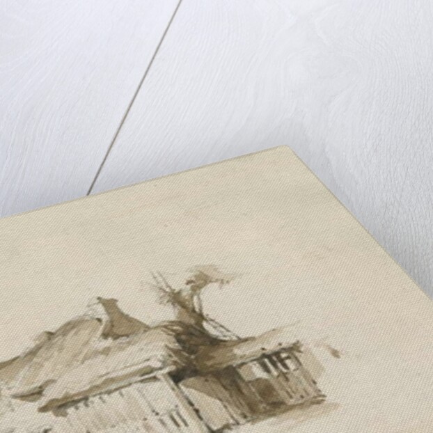 Fradswell - Cottage on Heath: pencil and wash drawing, 15 Jan 1840 by Thomas Peploe Wood