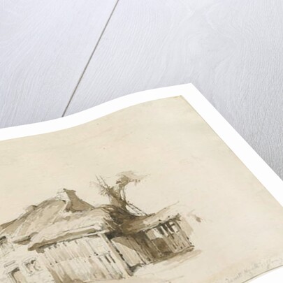 Fradswell - Cottage on Heath: pencil and wash drawing, 15 Jan 1840 by Thomas Peploe Wood