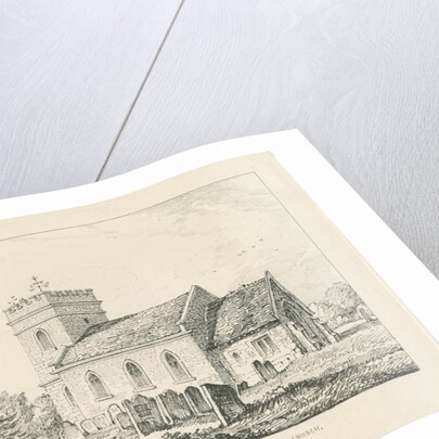 Fradswell Church: pen and ink drawing, 1838 by Thomas Peploe Wood