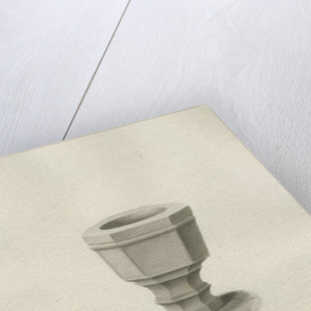 Font in Grindon Church: sepia drawing, 1847 by John Buckler