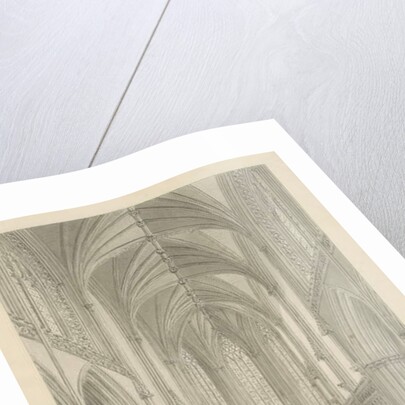 Interior of Lichfield Cathedral - Choir and Lady Chapel: sepia drawing, 1833 by John Chessell Buckler