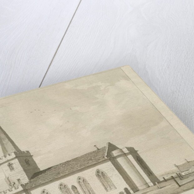 Whittington Church: sepia drawing, 1836 by Thomas Peploe Wood